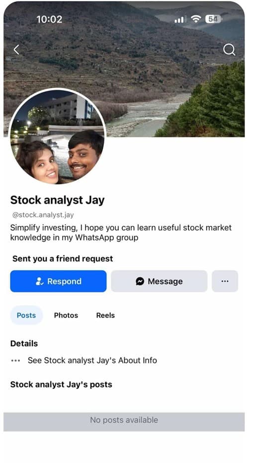 Fake Facebook profile impersonating CEO